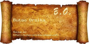 Butso Orsika névjegykártya